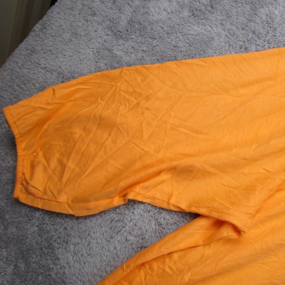 St. John's Bay Shirt Womens Plus 2X Orange 3/4 Sleeve Embroidered Tunic Top - Picture 3 of 8